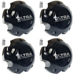 Ultra Motorsports Wheels Gloss Black Wheel Center Cap # 89-9756 (4 CAPS)