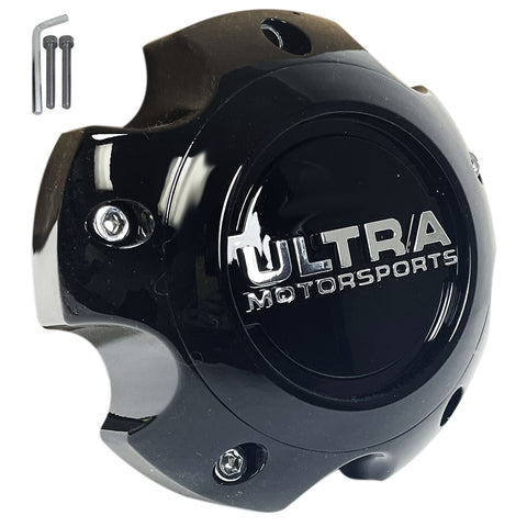 Ultra Motorsports Wheels Gloss Black Wheel Center Cap # 89-9756 (4 CAPS)