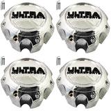 Ultra Wheels Chrome Wheel Center Cap # 89-9782-UP (4 CAPS) NEW + BOLTS - Wheelcapking
