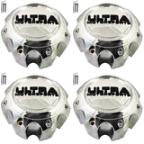 Ultra Wheels Chrome Wheel Center Cap # 89-9782-UP (4 CAPS) NEW + BOLTS - Wheelcapking