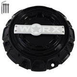 Worx Wheels Gloss Black Custom Wheel Center Cap # WRX-0056SB (4 CAPS) - Wheelcapking
