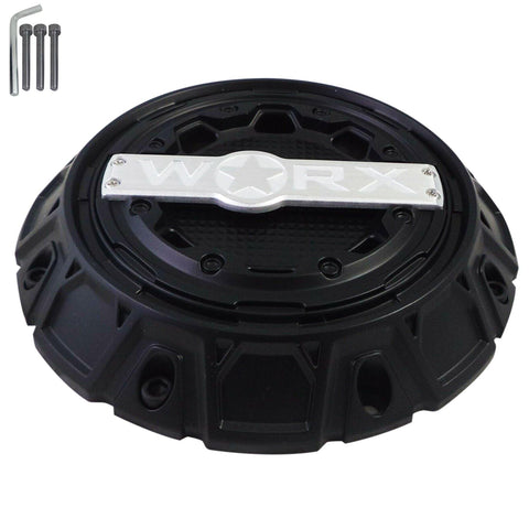 Worx Wheels Flat Black Custom Wheel Center Cap # WRX-0056SB (1 CAP) - Wheelcapking