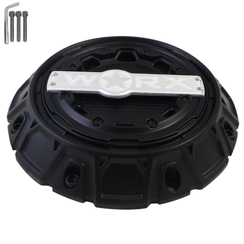 Worx Wheels Flat Black Custom Wheel Center Cap # WRX-0056SB (4 CAPS) - Wheelcapking