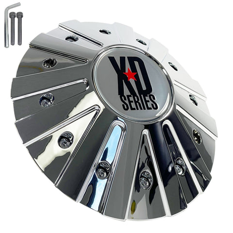 KMC XD Series Wheels Chrome Custom Wheel Center Caps # 846L215 (4 CAPS)